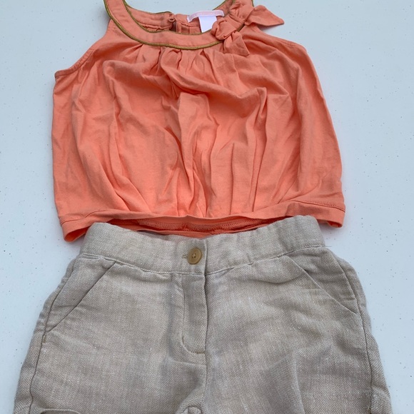 Janie and Jack Other - Janie and Jack size 4 melon and khaki outfit